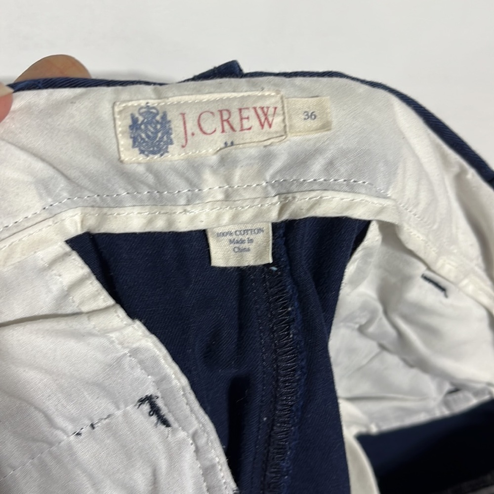 J.Crew Men’s 8.5” Navy Embroidered Anchor Flat Front Chino Shorts Size 36 - Picture 7 of 7
